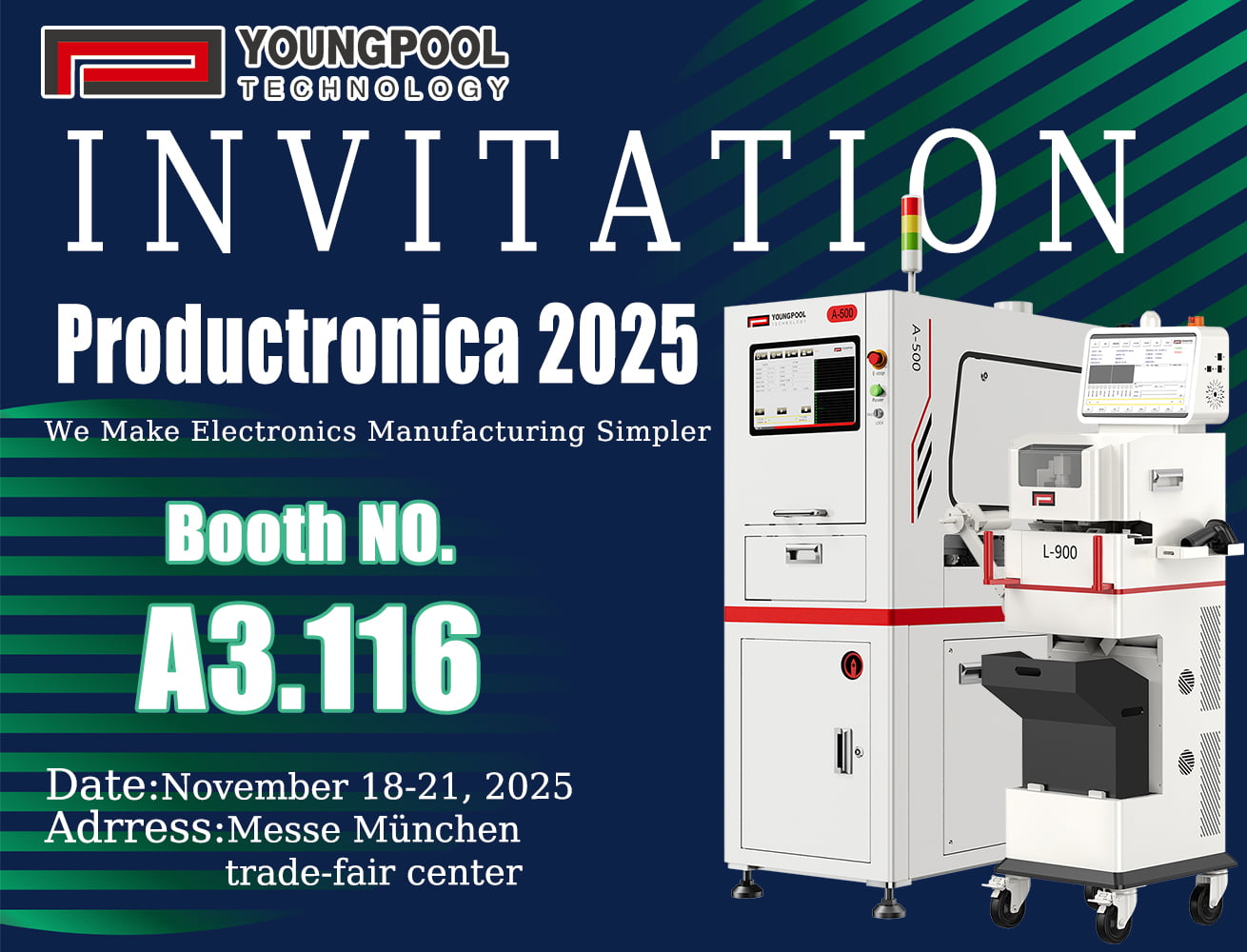 Youngpool Technology ขอเชิญคุณเข้าร่วมงาน Productronica 2025 ในประเทศเยอรมนี